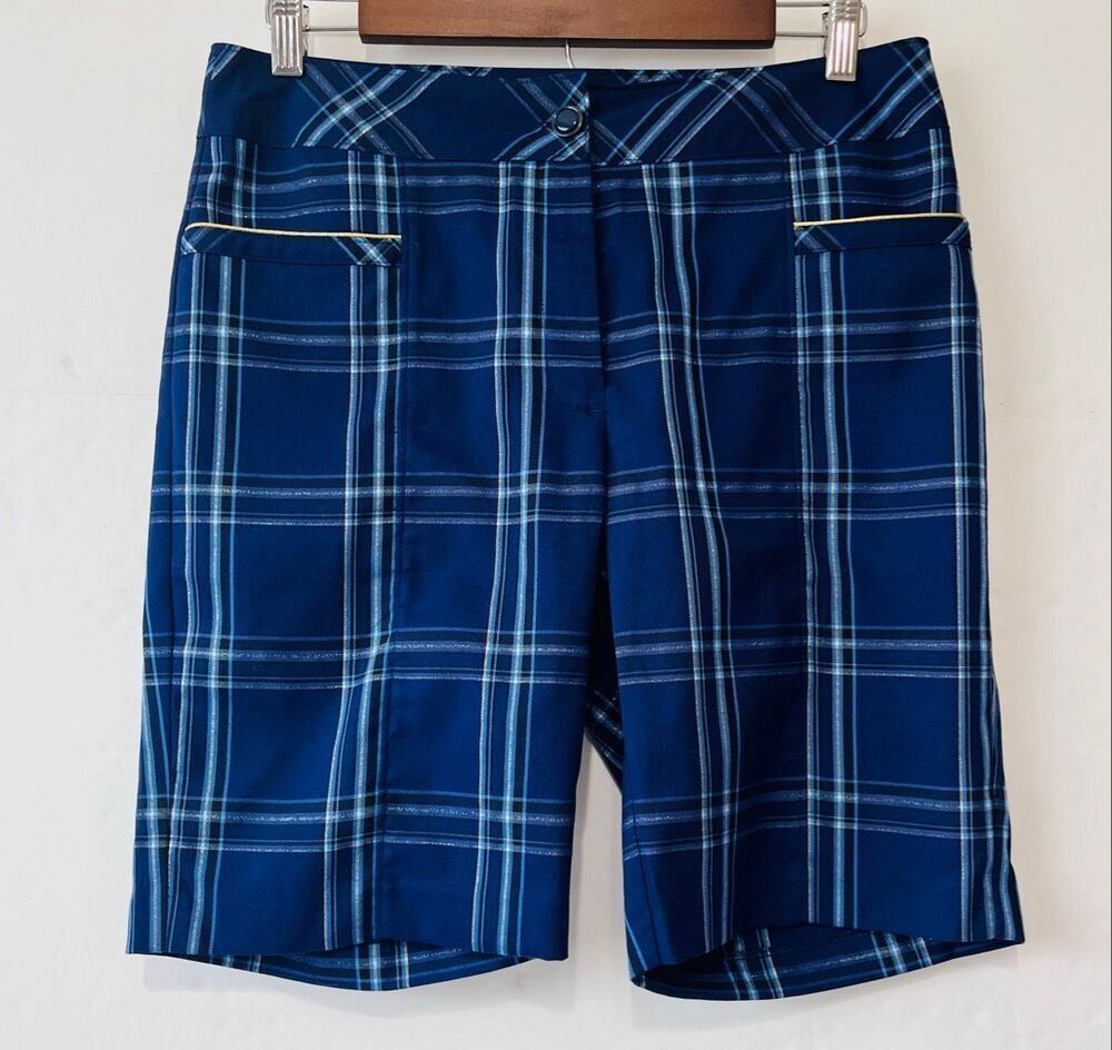 EP Pro Kings Landing Blue Plaid Golf Shorts Size 6